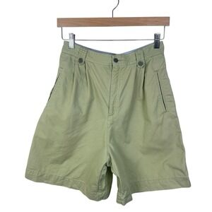 Vintage Lizsport Olive Green High Waist Bermuda Shorts Women's‎ 10 Twill 90s Y2K